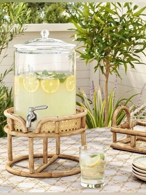 Threshold Bamboo/Rattan Drink Dispenser Holder